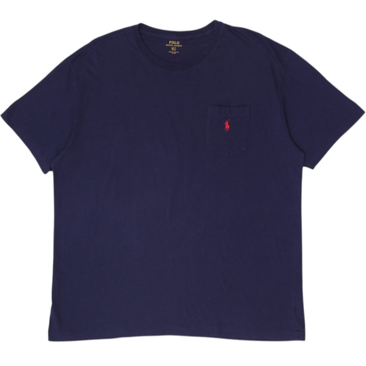 Mens Polo Ralph Lauren Navy Blue Pocket T-Shirt Embroidered Red Pony Logo XL