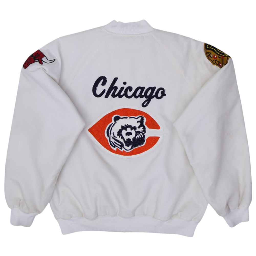 Vintage Hartwell Made In USA Cubs Sox Patch Button Jacket | Migration_Jacket - Side View | Fashion Rerun