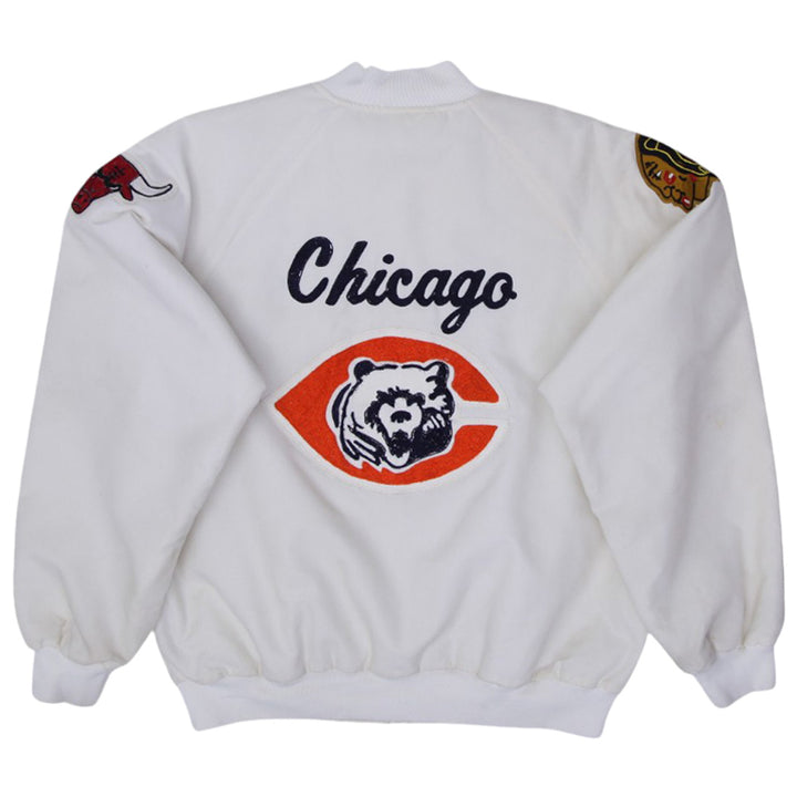 Vintage Hartwell Made In USA Cubs Sox Patch Button Jacket | Migration_Jacket - Side View | Fashion Rerun