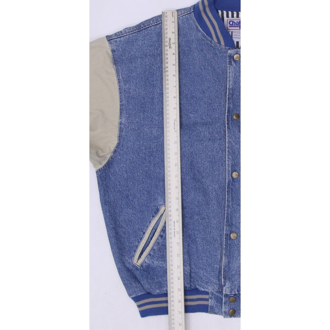 Vintage Mens Chalk Line Varsity Jacket Blue NHL Hockey Patch Denim Size L | Migration_Jackets - View 7 | Fashion Rerun