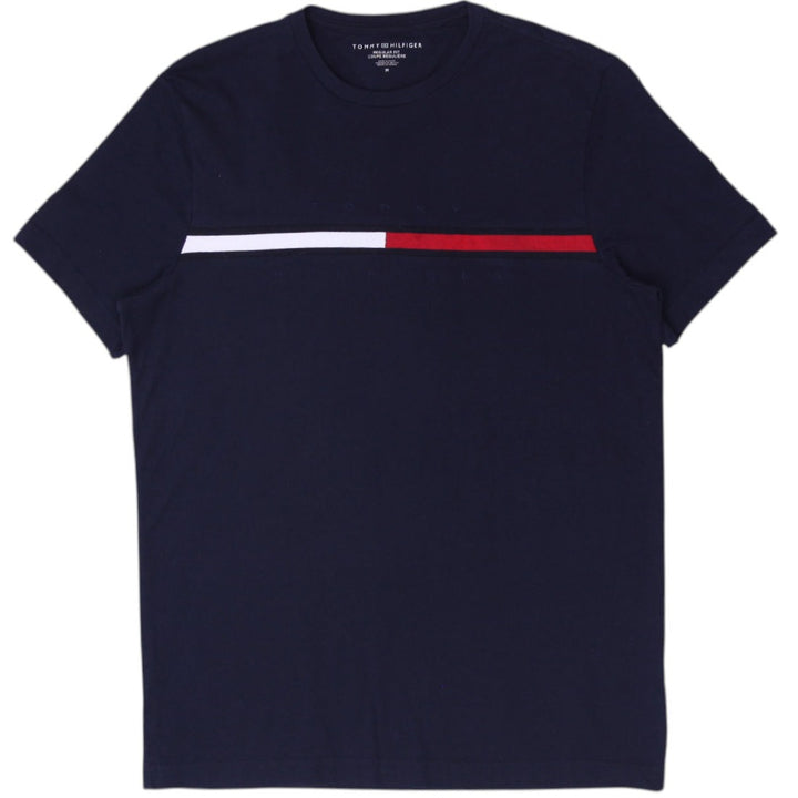 Mens Tommy Hilfiger Flag Graphic T-Shirt Navy Blue Regular Fit Size M