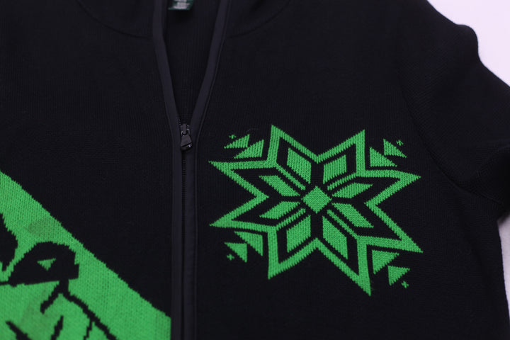 Ladies Lauren Ralph Lauren Cotton Mock Neck Full Zip Jacket Black Green