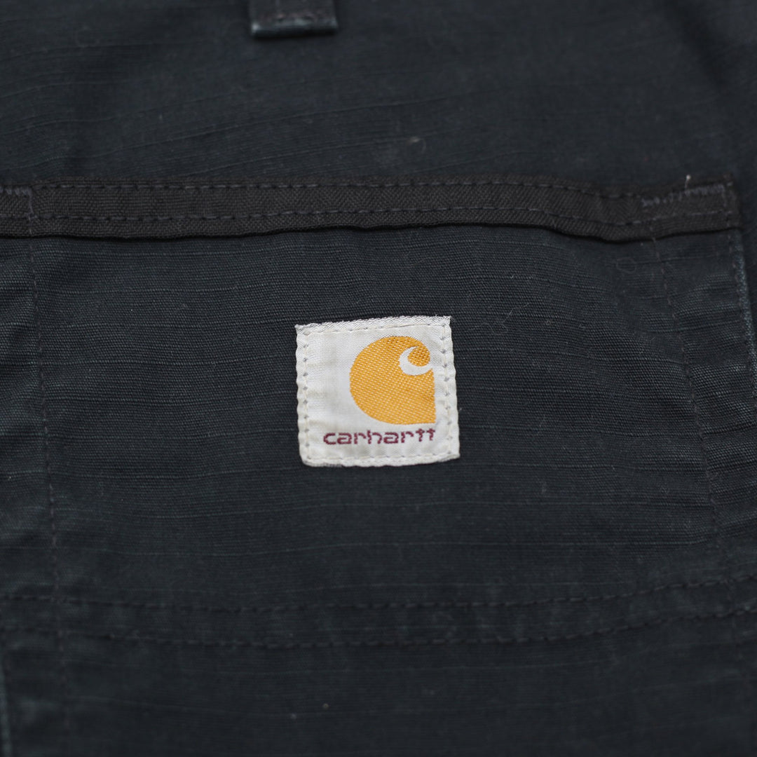 Mens Carhartt Black Canvas Loose Fit Utility Cargo Workwear Pants Size 36x32