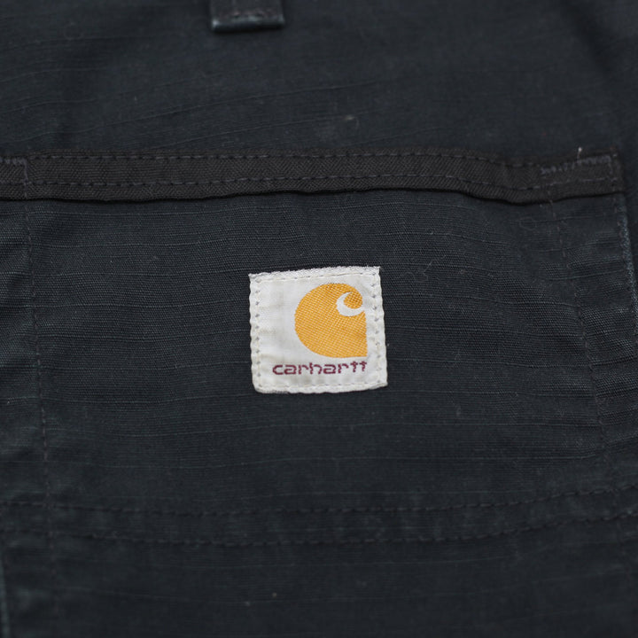Mens Carhartt Black Canvas Loose Fit Utility Cargo Workwear Pants Size 36x32