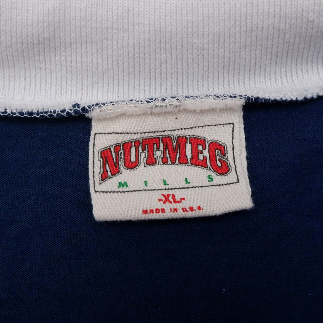 Vintage New York Yankees Nutmeg Mills Block Cut 1/4 Button Rugby T-Shirt