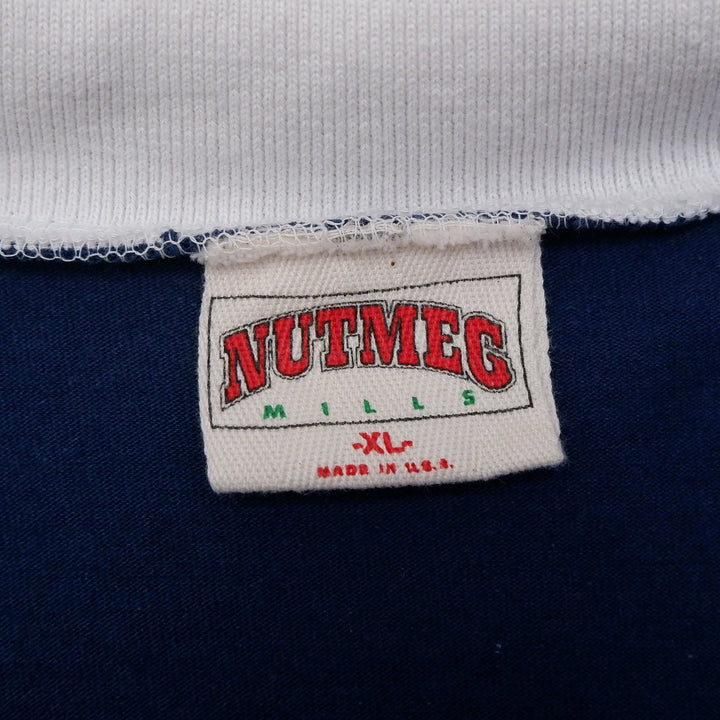 Vintage New York Yankees Nutmeg Mills Block Cut 1/4 Button Rugby T-Shirt