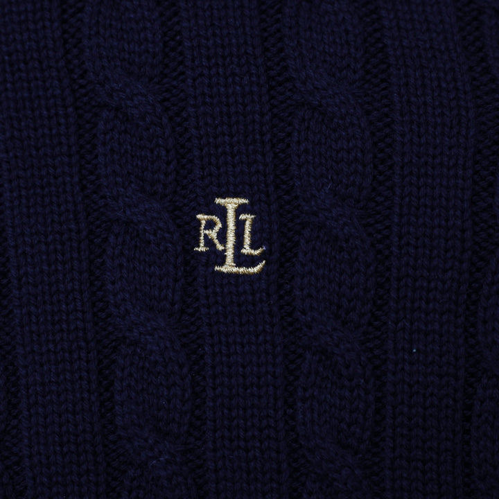 Ladies Lauren Ralph Lauren Navy Cable Knit Full Zip Cardigan Size M | Migration_Knitwear & Sweaters - Detail | Fashion Rerun