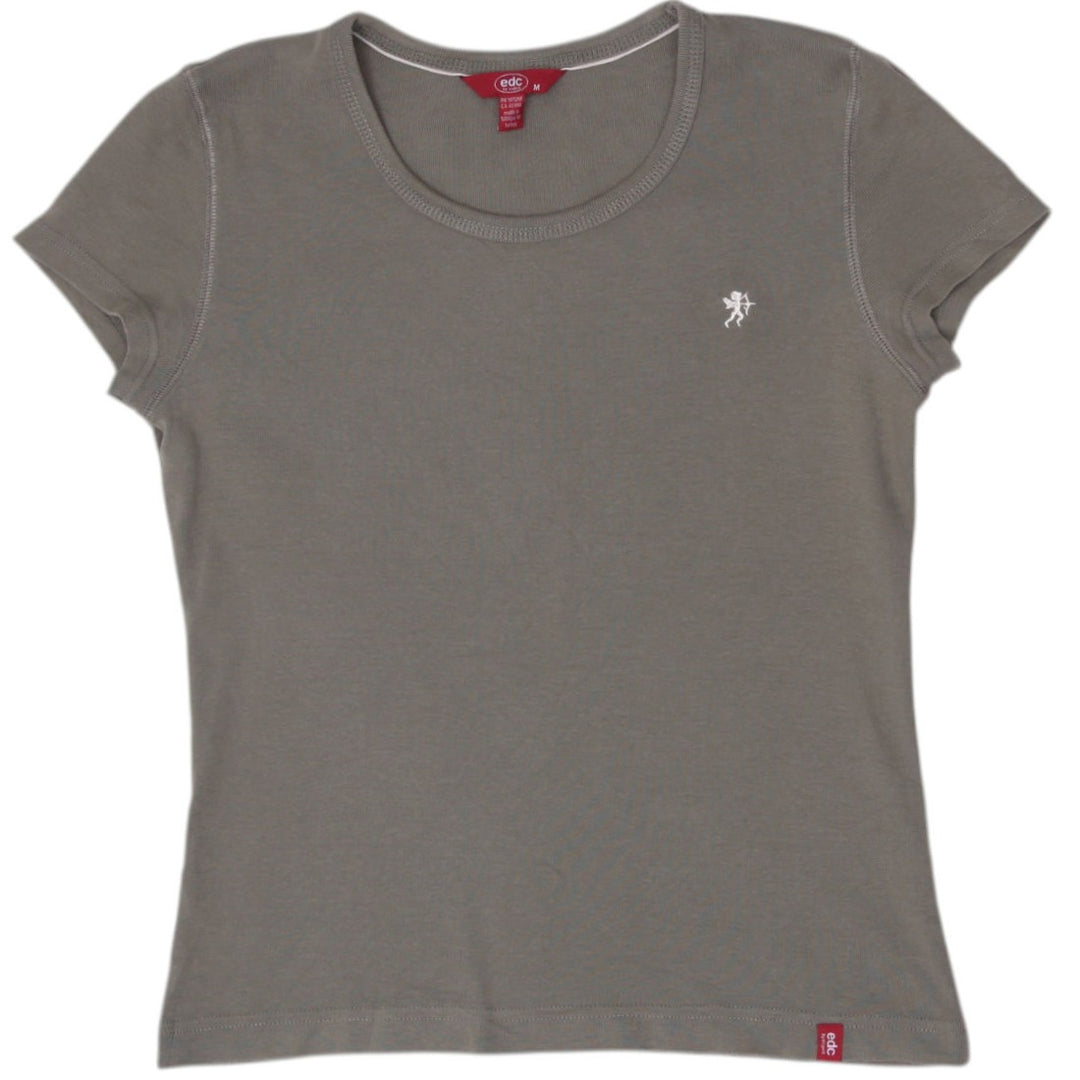 Y2K Ladies EDC by Esprit Cap Sleeve Graphic Tee Size M