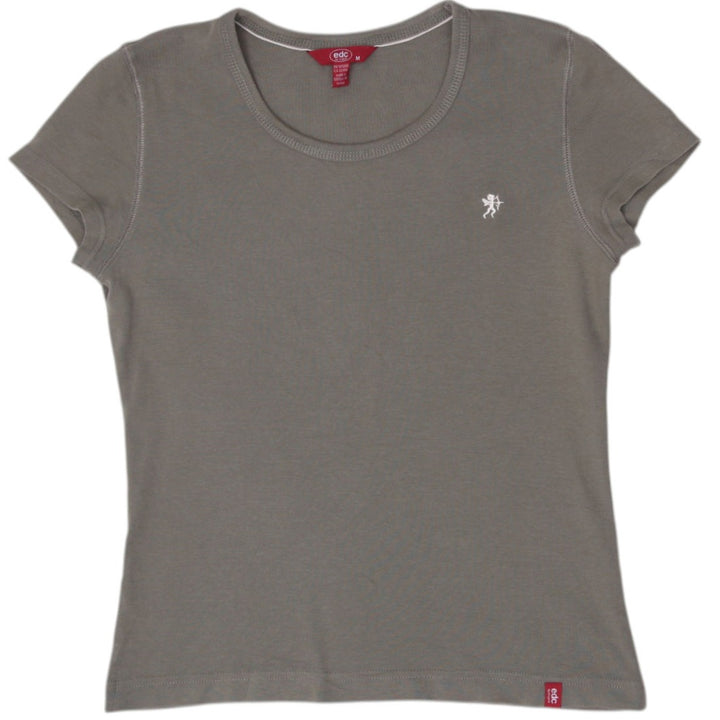 Y2K Ladies EDC by Esprit Cap Sleeve Graphic Tee Size M