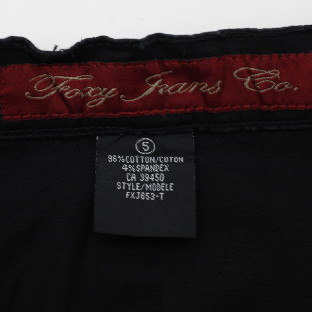 Y2K Ladies Foxy Jeans Co. Black Pleated Denim Mini Skirt Size 5
