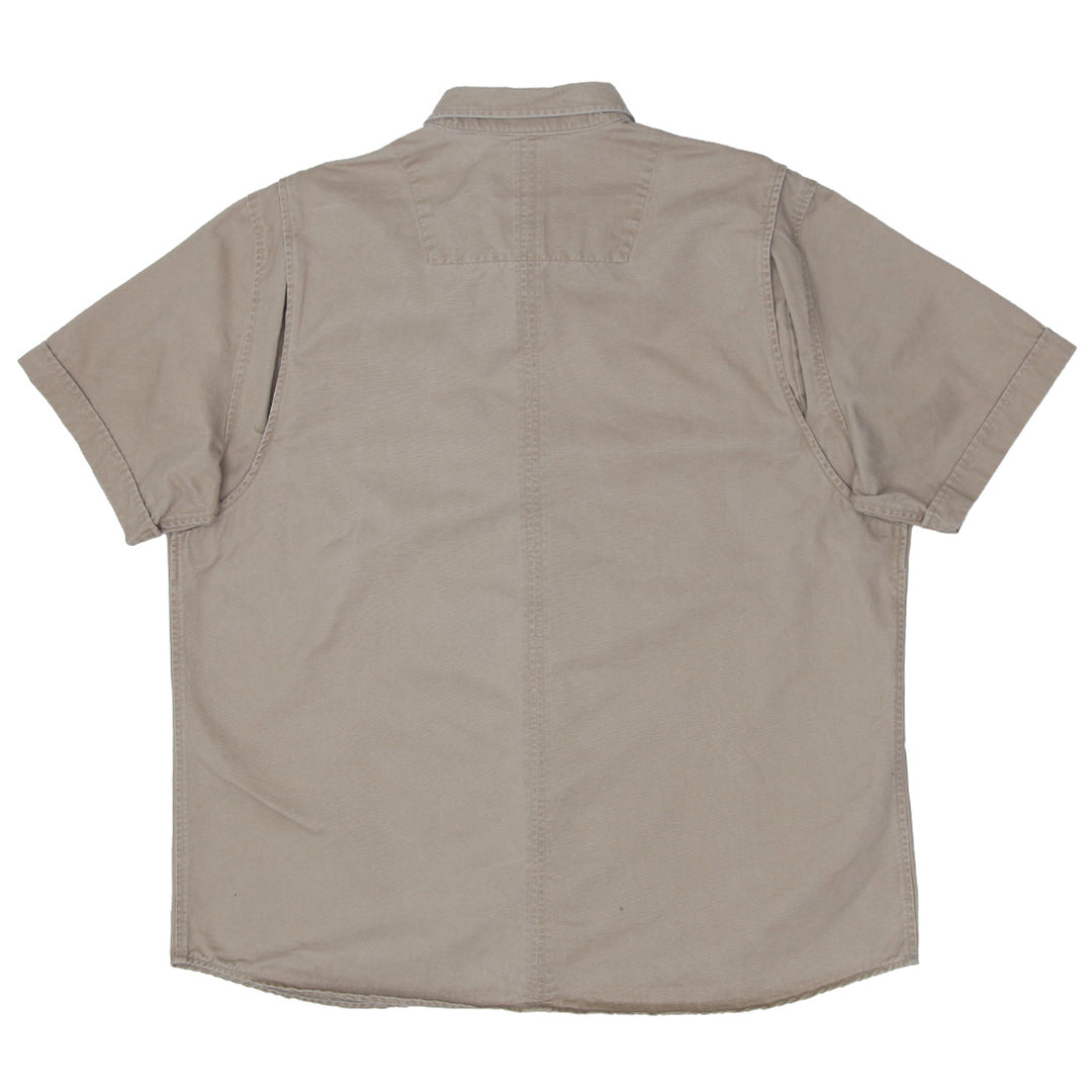 Dickies Short Sleeve Work Shirt Box Shirt Men's L Size polyester Charcoal Vintage Second Hand