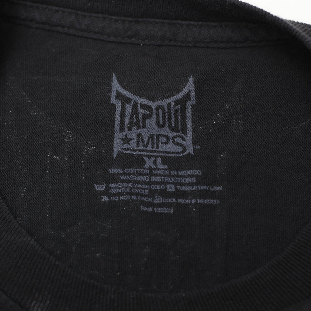 Y2K Mens Tapout MPS Gothic Skull Sword MMA Fighting Graphic T-Shirt Size XL