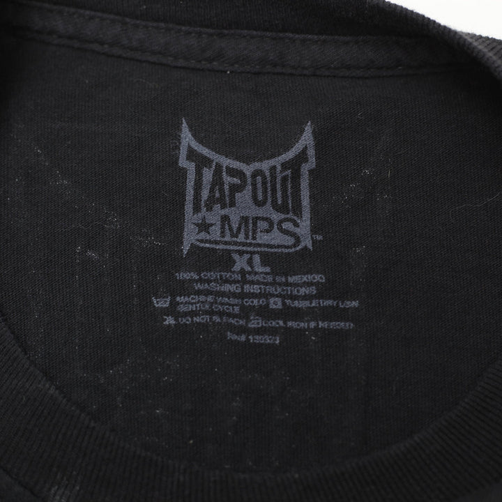 Y2K Mens Tapout MPS Gothic Skull Sword MMA Fighting Graphic T-Shirt Size XL