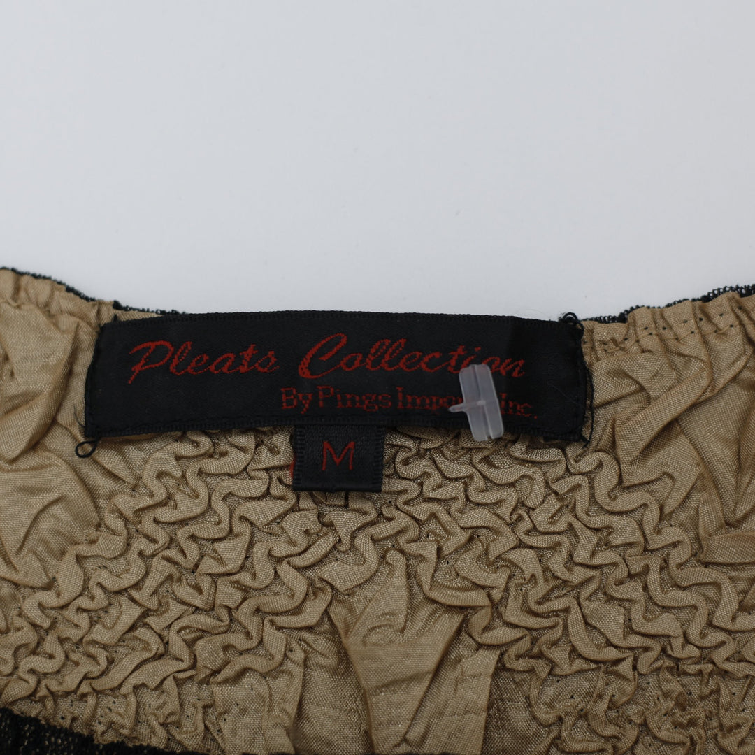 Y2K Ladies Pleats Collection Sheer Sleeveless Top Size M | Migration_Y2K Tops - Back View | Fashion Rerun