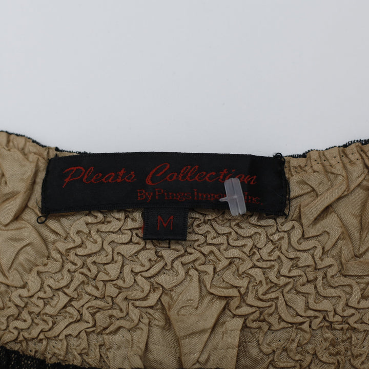 Y2K Ladies Pleats Collection Sheer Sleeveless Top Size M | Migration_Y2K Tops - Back View | Fashion Rerun