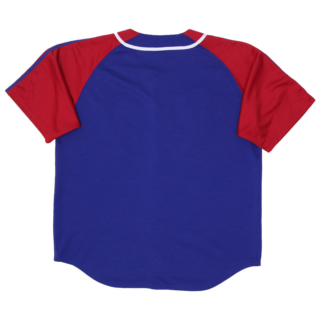 Mens Chicago Cubs Baseball Jersey Blue Red Button Down Dynasty Series