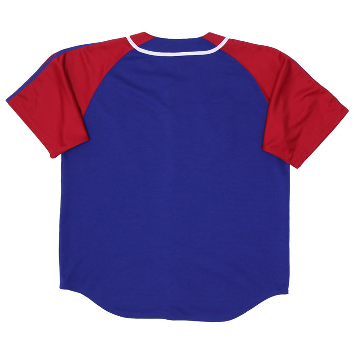 Mens Chicago Cubs Baseball Jersey Blue Red Button Down Dynasty Series