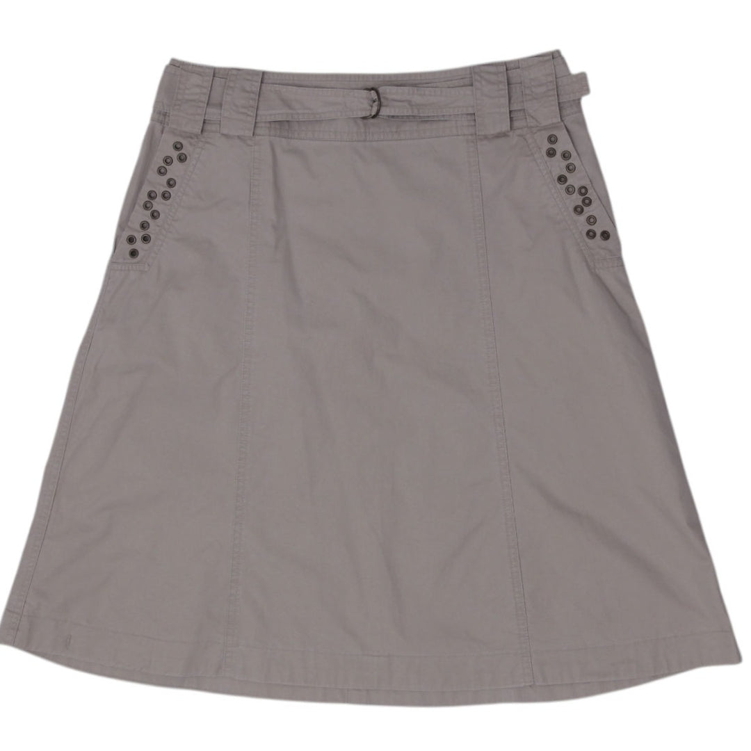 Y2K Ladies Tribal Belted Studded Pocket A-Line Midi Skirt  Size 6