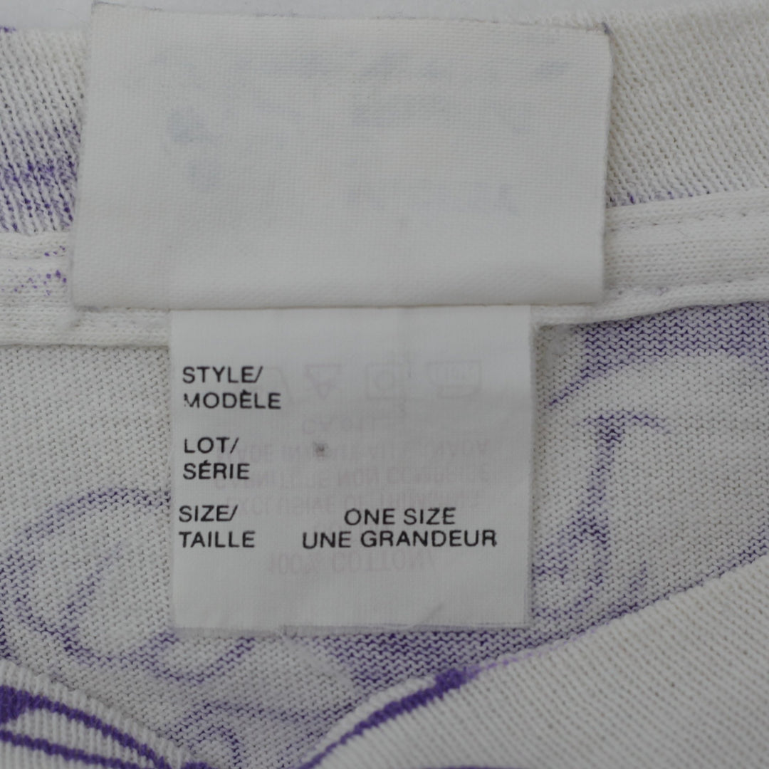 Vintage 90s Disney Mickey Mouse All Over Print T-Shirt Neon Gradient Made in Canada OS Single Stitch