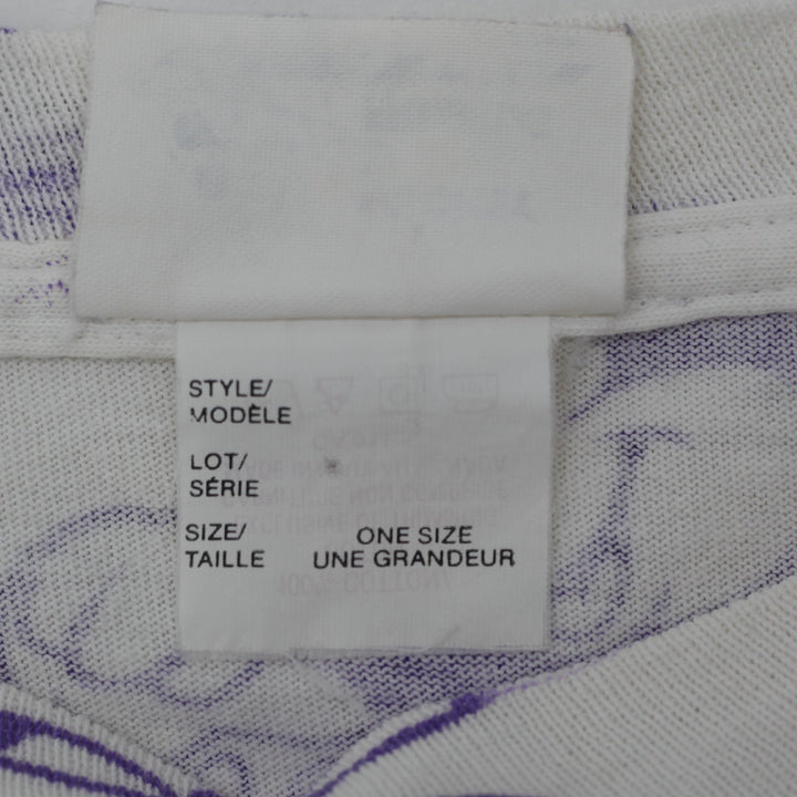 Vintage 90s Disney Mickey Mouse All Over Print T-Shirt Neon Gradient Made in Canada OS Single Stitch