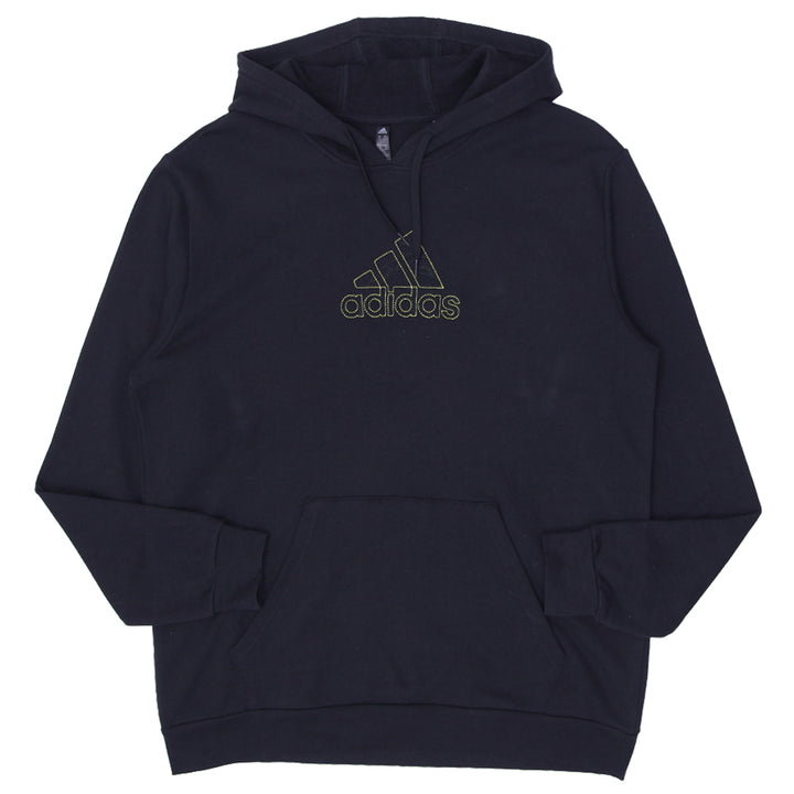 Mens Embroidered Adidas Logo Black Pullover Hoodie