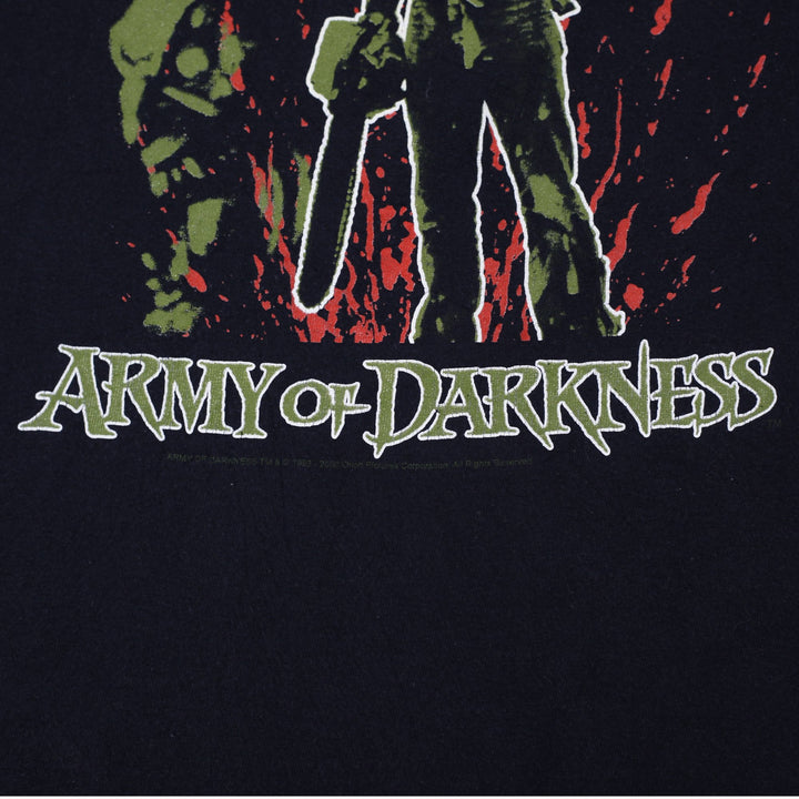 Vintage Mens Anvil Army of Darkness Movie Graphic T-Shirt Black Size XL