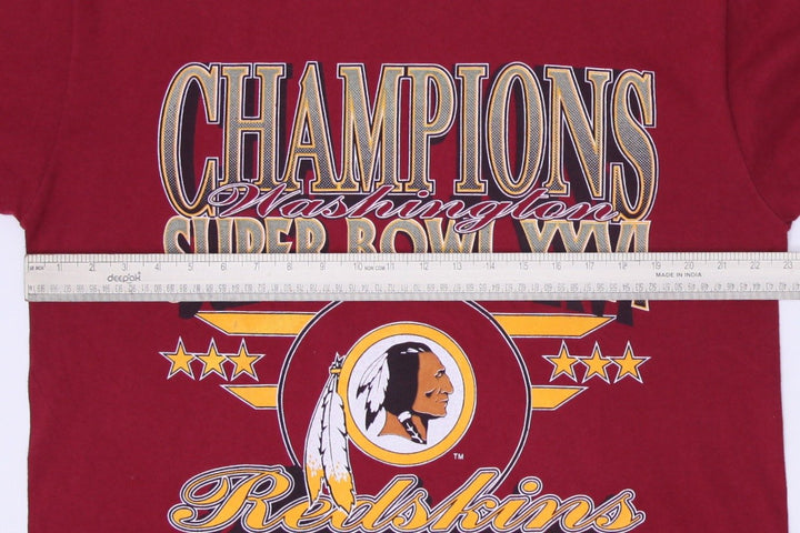 Vintage Mens Logo 7 NFL Maroon Super Bowl Graphic T-Shirt S.Stitch Size XL