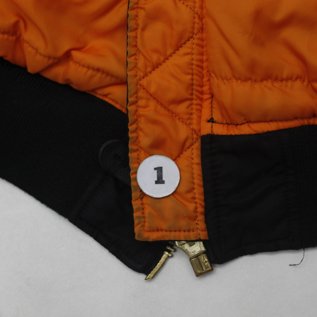 Vintage Mens Alpha Industries MA-1 Bomber Jacket Black Orange Reversible S | Migration_Jackets - View 7 | Fashion Rerun