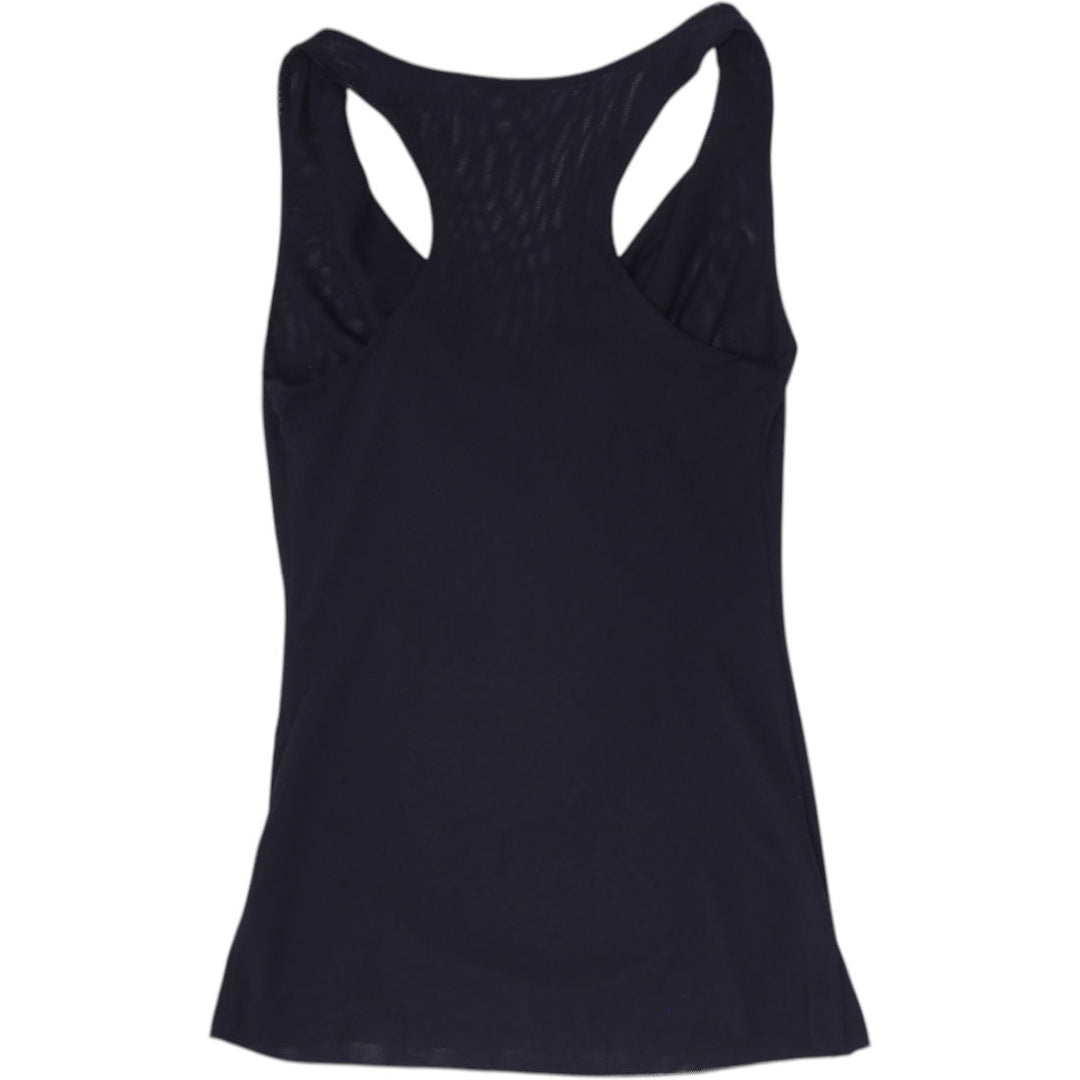 Y2K Ladies Warehouse One Black Racerback Drape Cowl Neck Tank Top Size Small