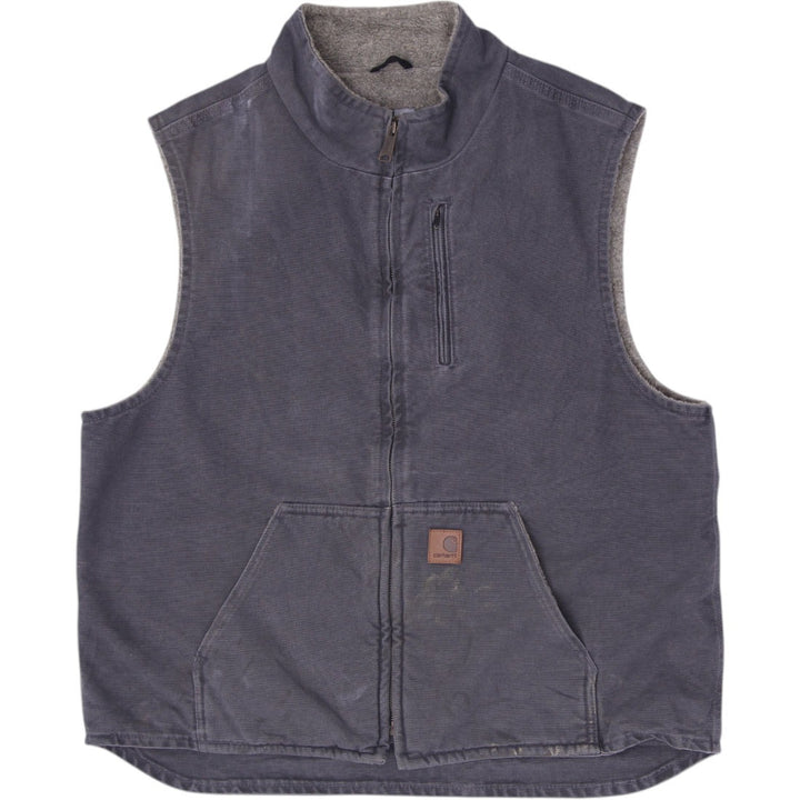 Vintage Carhartt V33 GVL Sandstone Duck Sherpa-Lined Vest Gravel Gray XL Regular