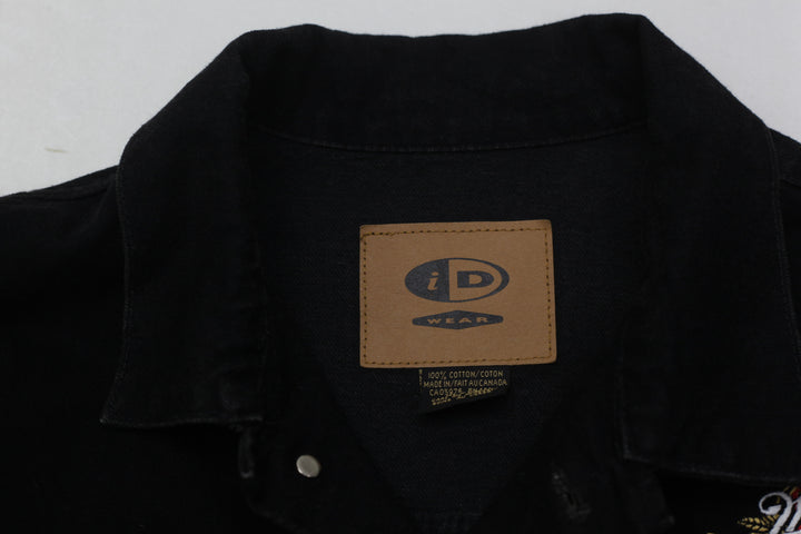 Vintage ID Wear Black Denim Patches Jacket