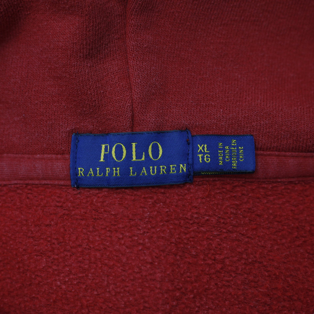Mens Ralph Lauren Maroon Casual Classic Style Hoodie Size XL | Migration_Hoodies - Back View | Fashion Rerun