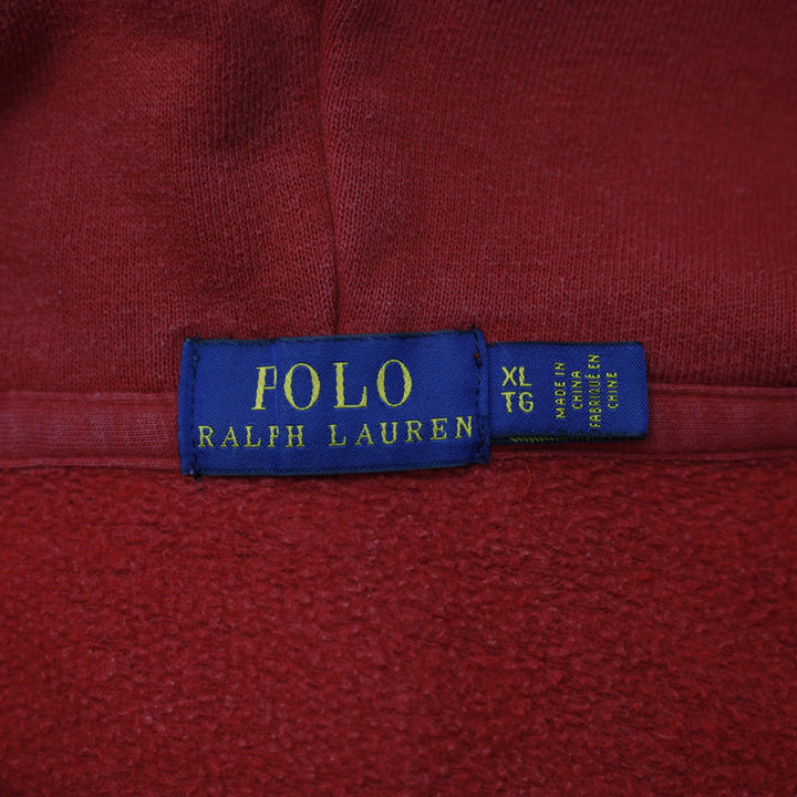 Mens Ralph Lauren Maroon Casual Classic Style Hoodie Size XL | Migration_Hoodies - Back View | Fashion Rerun