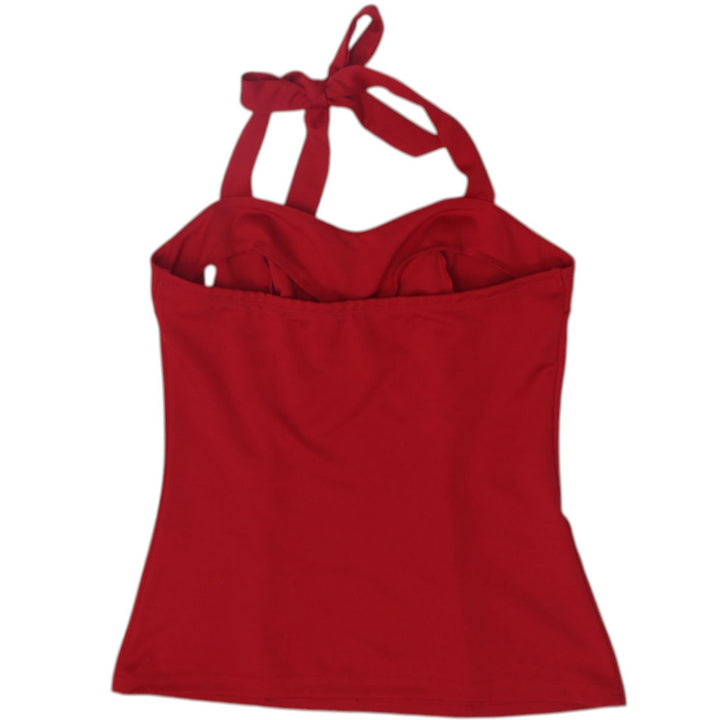 Vintage Ladies Red Tank Top Bow Strappy Sleeveless | Migration_Y2K Tops - Side View | Fashion Rerun