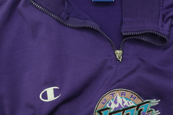 Vintage Champion Utah Jazz Quarter Zip NBA Shooting Shirt Size 48 - Fashion Rerun Vintage Migration_Jersey