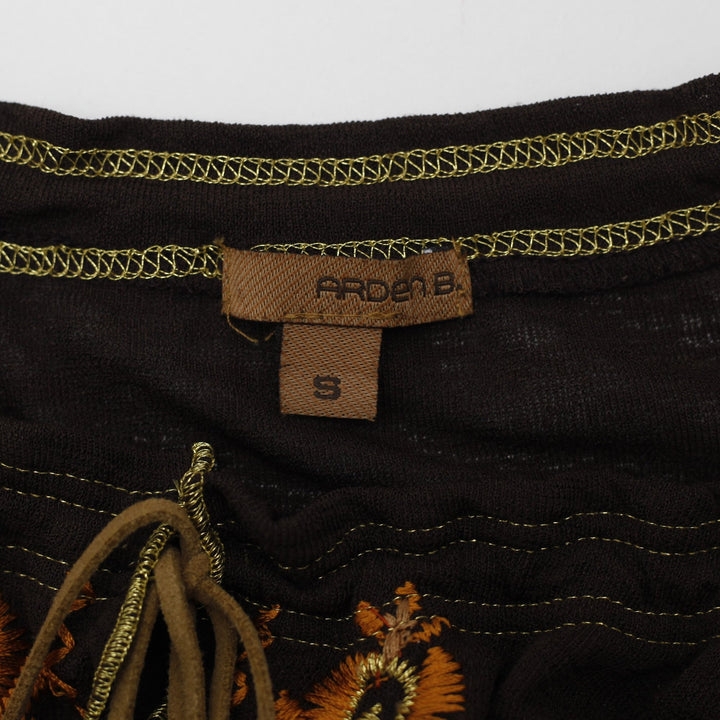Y2K Ladies Arden B Embroidered Boho Top Size S