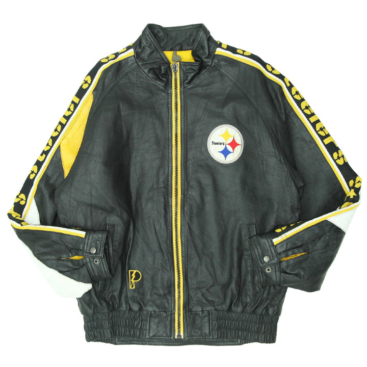 Vintage Pro Player Pittsburgh Steelers Full Zip Leather Jacket