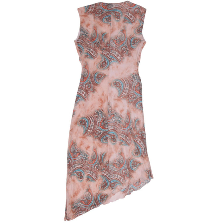 Y2K Ladies  Asymmetric Paisley Elegant Midi Dress S | Migration_Dresses - Side View | Fashion Rerun