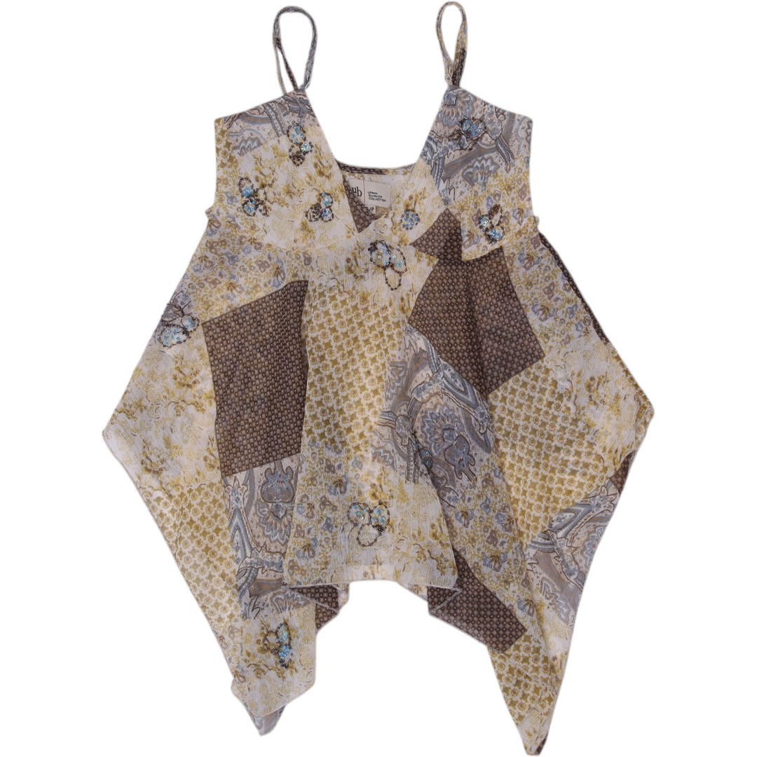 Y2K Ladies Urban Behavior Handkerchief Hem Strappy Top Size S