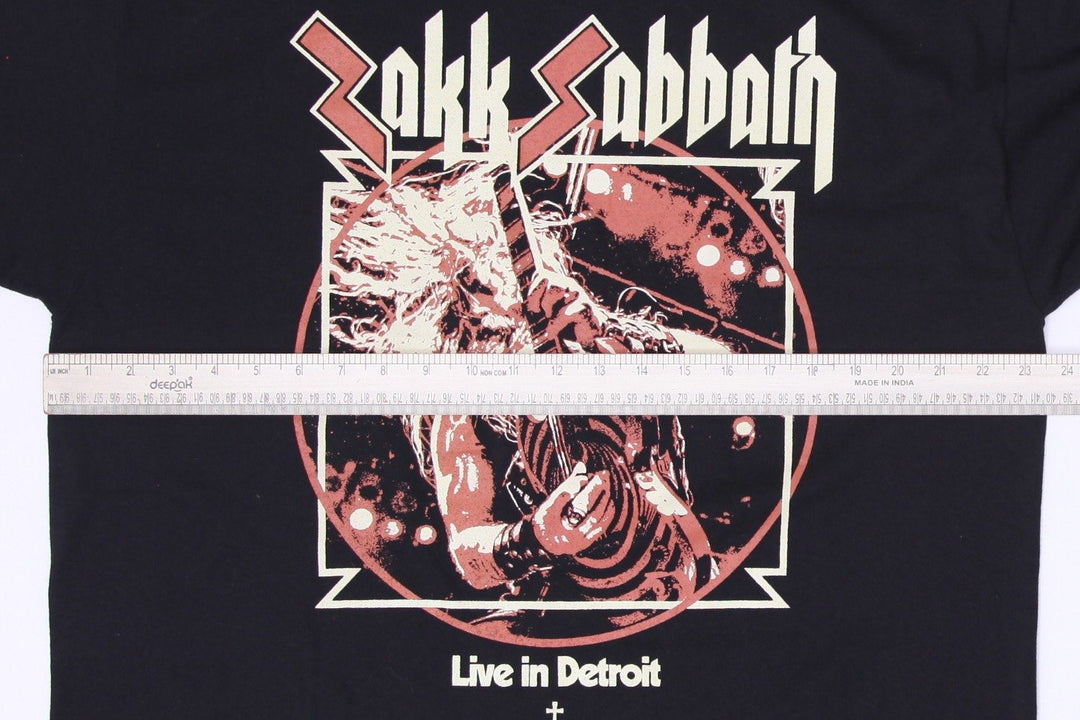 Mens Zakk Sabbath T-Shirt Black Graphic Live in Detroit Size XL