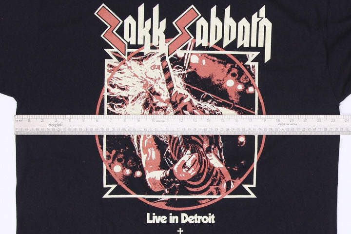 Mens Zakk Sabbath T-Shirt Black Graphic Live in Detroit Size XL