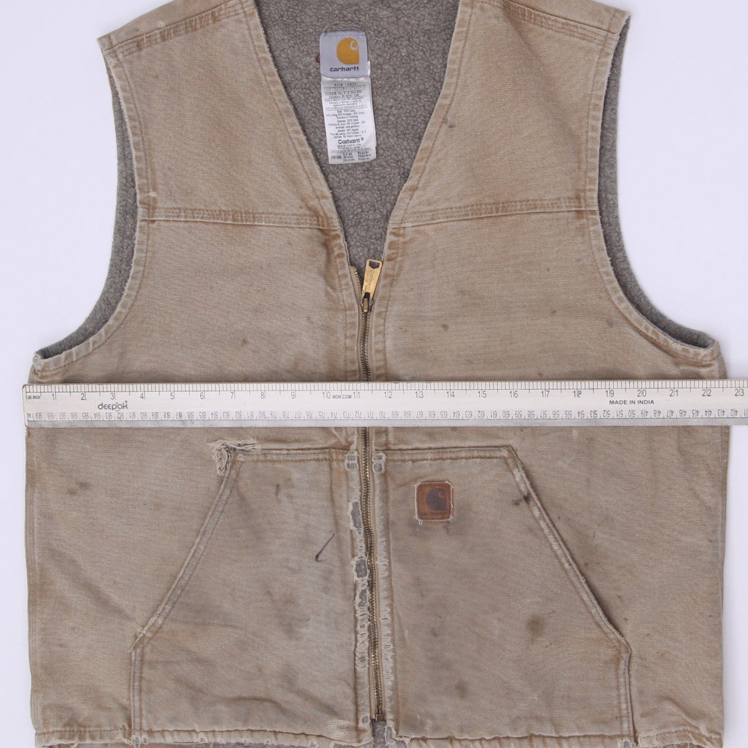 Vintage Vintage Carhartt V26 CML Sherpa Lined Duck Canvas Vest Size L