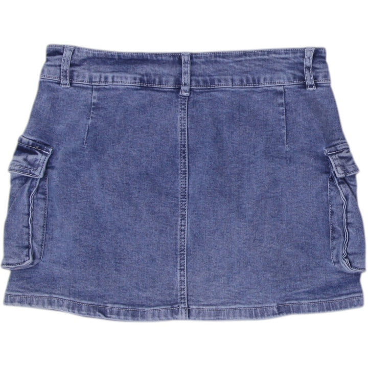Y2K Ladies Eleven Denim Cargo Pockets Mini Skirt Size M