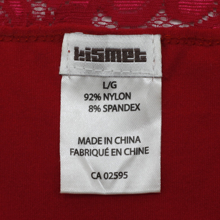 Y2K Ladies Kismet Red Lace Trim Ruched Stretch Cami Top Size Large