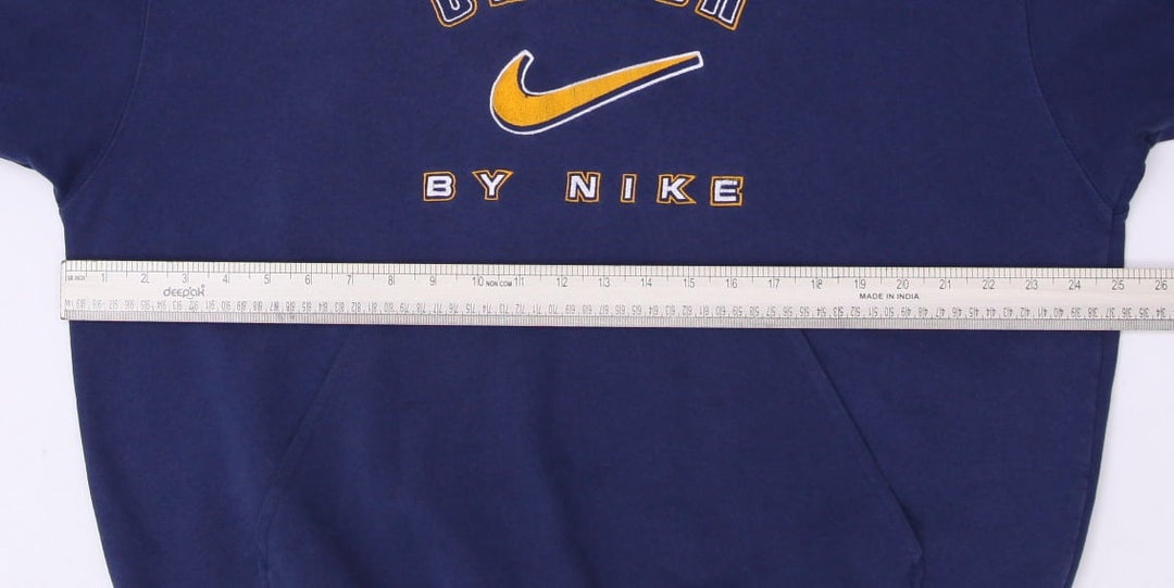 Vintage Embroidered Swoosh By Nike Navy Pullover Hoodie Size L | Migration_Hoodies - View 6 | Fashion Rerun