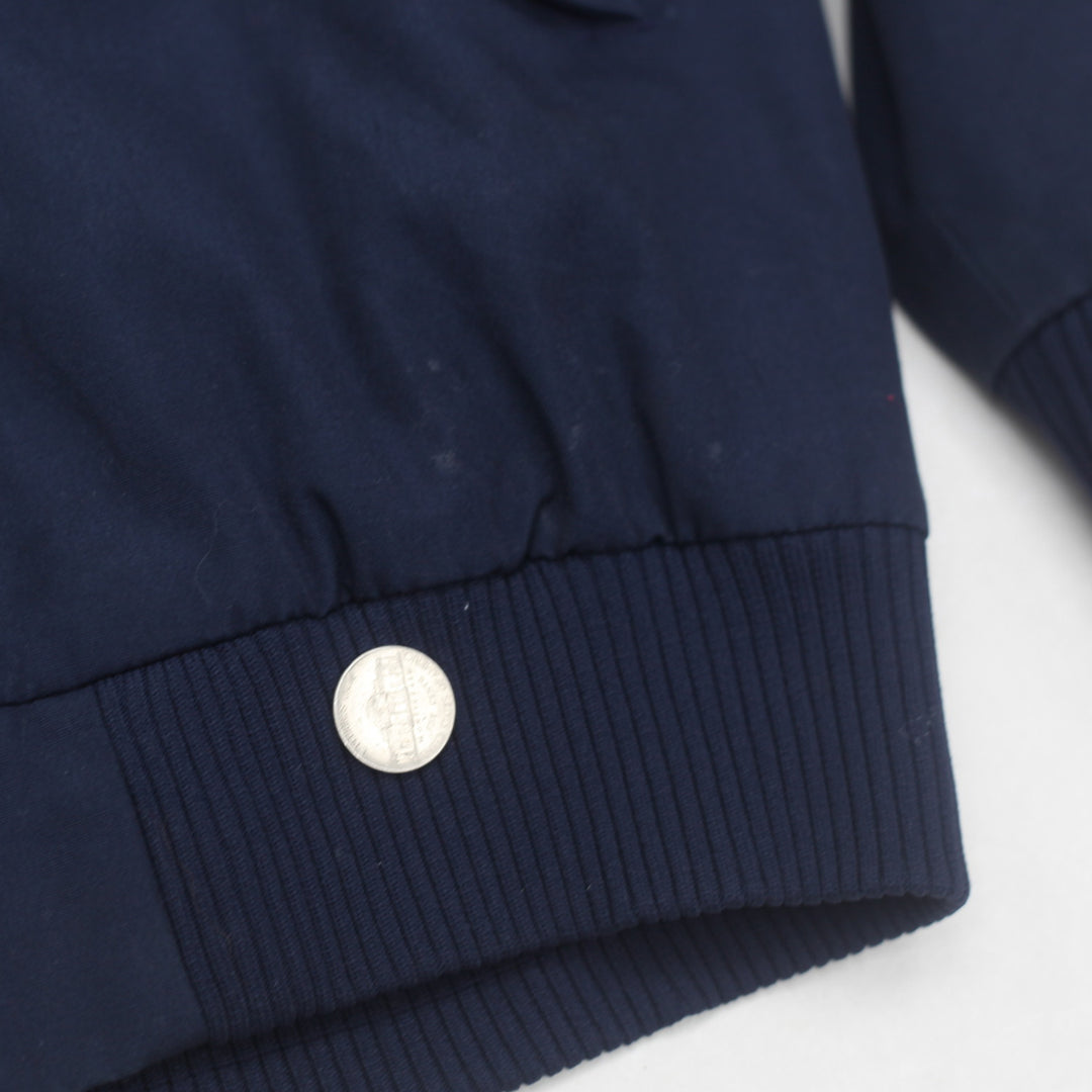 Vintage IZOD Lacoste Plaid Lined Bomber Jacket Navy Blue Size M - Fashion Rerun Vintage Migration_Jacket