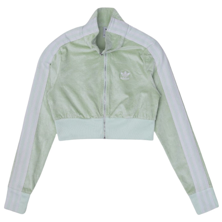 Ladies Embroidered Adidas Zip Up Cropped Jacket