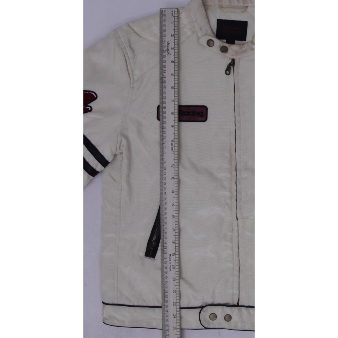 Vintage Mens Oscar Leopold Moto Bomber Custom Garage Racing Jacket Size M