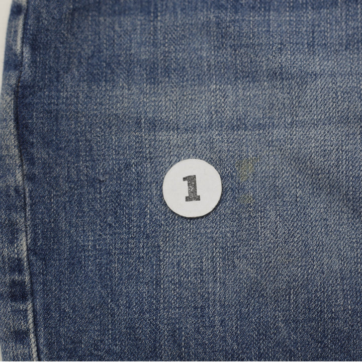Y2K Ladies Blue Button Front Casual Denim Mini Skirt Size 27 | Migration_Skirts - Back View | Fashion Rerun