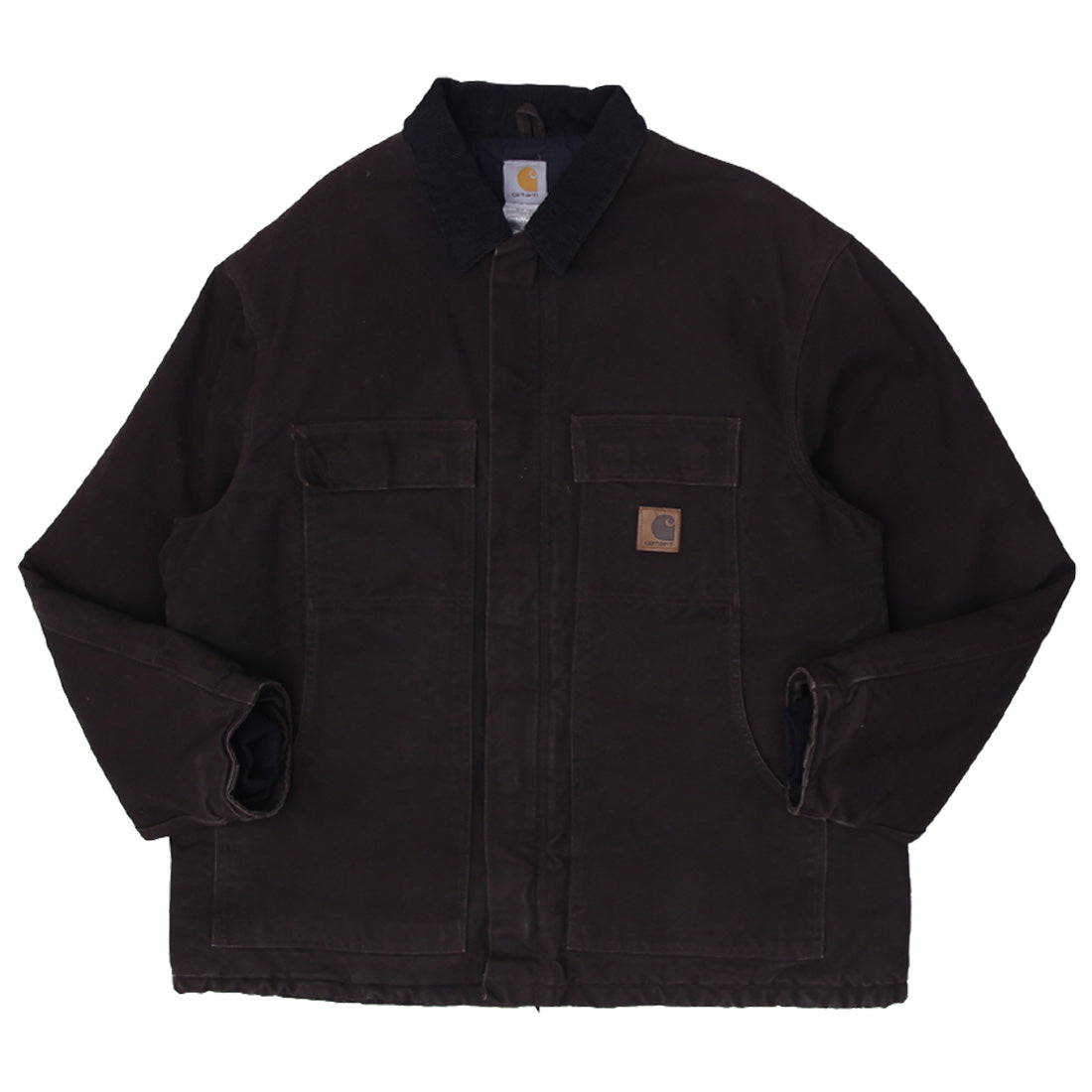 Shop Mens Carhartt C26 DKB Duck Traditional Coat Corduroy Collar